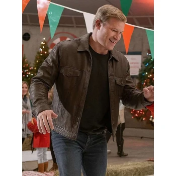 Trevor Donovan Nostalgic Christmas Brown Leather Jacket