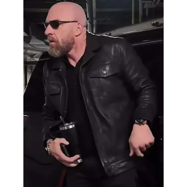 Triple H Wrestlepalooza Black Shiny Leather Jacket