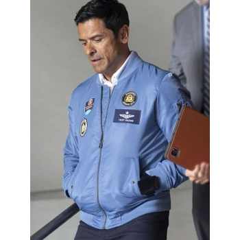 Tripp Houser 9-1-1 S09 Blue Bomber Jacket Tripp Houser 9-1-1 S09 Blue Bomber Jacket
