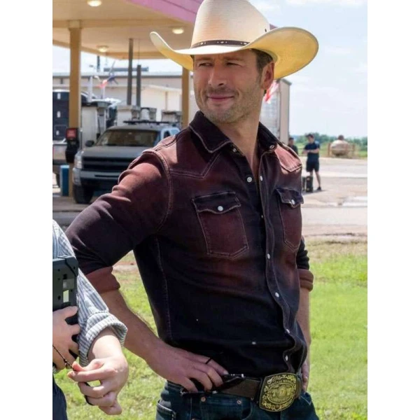 Twisters Glen Powell Brown Shirt