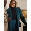 Unexpected Christmas Reagan Gomez-Preston Blue Wool Coat