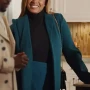 Unexpected Christmas Reagan Gomez-Preston Blue Wool Coat