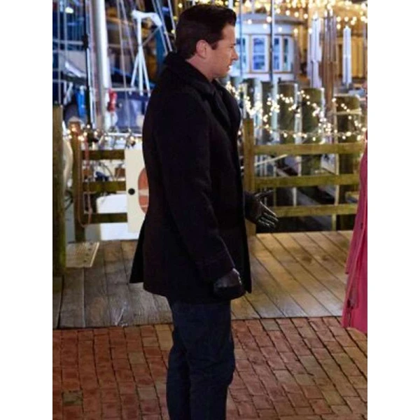 Wes Brown A Newport Christmas Black Wool Coat