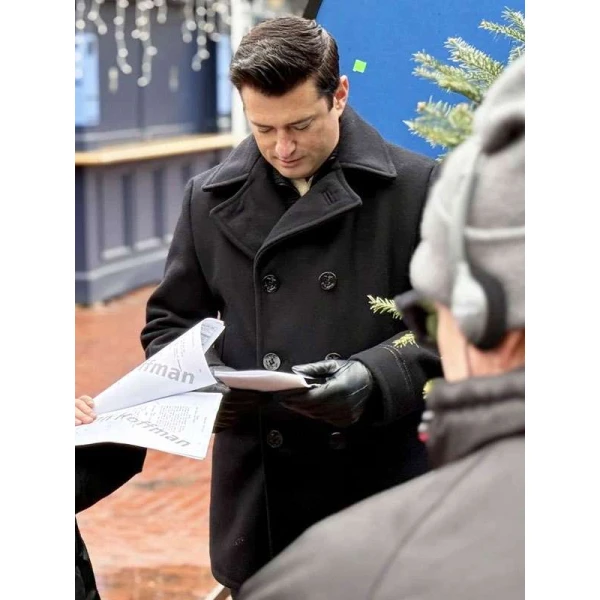 Wes Brown A Newport Christmas Black Wool Coat