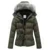 Women Black Puffer Hooded Warm Winter Jacket