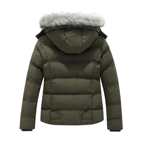 Women Black Puffer Hooded Warm Winter Jacket