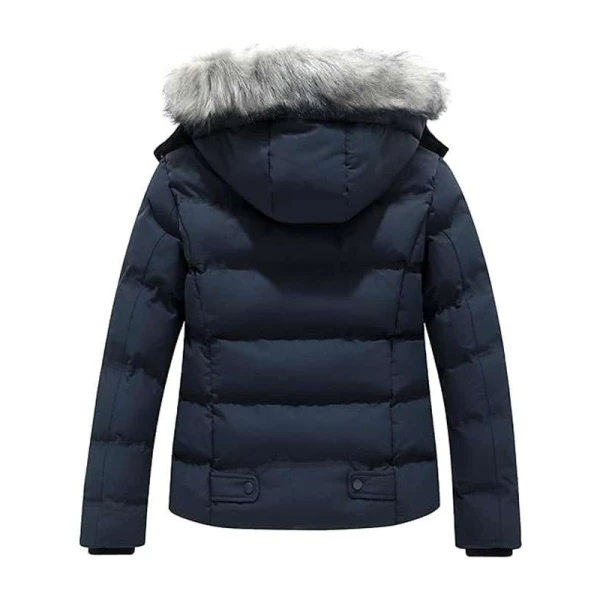 Women Black Puffer Hooded Warm Winter Jacket