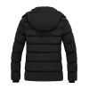 Women Black Puffer Jacket with Detachable Hood