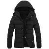 Women Black Puffer Jacket with Detachable Hood