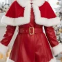 Women Christmas with White Fur Trim Costume