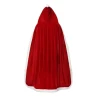 Women Hooded Red Velvet Santa Claus Cloak