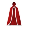 Women Hooded Red Velvet Santa Claus Cloak