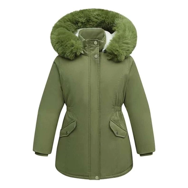 Women Pink Parka Puffer Jacket with Hood