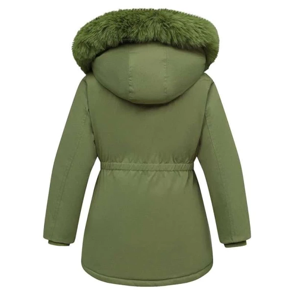 Women Pink Parka Puffer Jacket with Hood