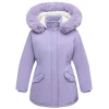 Women Pink Parka Puffer Jacket with Hood