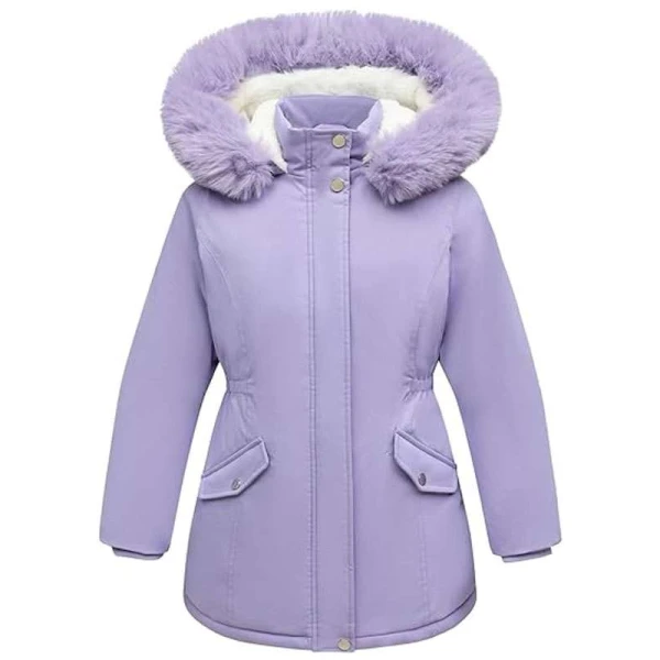 Women Pink Parka Puffer Jacket with Hood