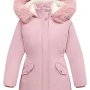 Women Pink Parka Puffer Jacket with Hood