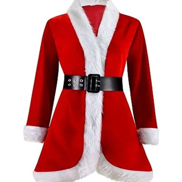 Women Red Santa Costume Coat