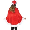 Women Red Santa Costume Poncho