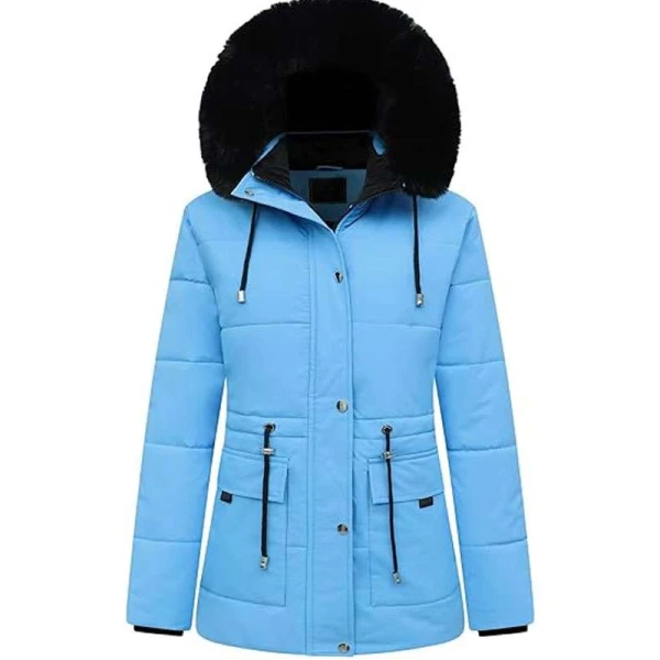 Women Winter Blue Puffer Jacket