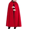 Women’s Red Hooded Wool Cloak