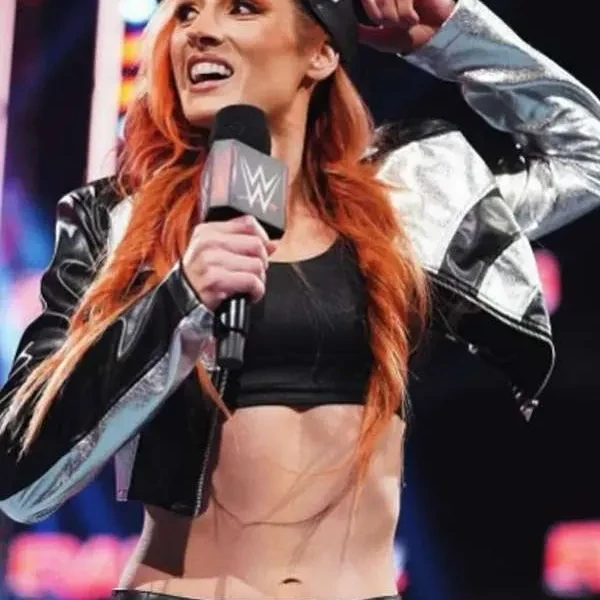 Becky Lynch WWE Raw White and Black Zipper Leather Jacket Becky Lynch WWE Raw White and Black Zipper Leather Jacket