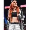 Becky Lynch WWE Raw White and Black Zipper Leather Jacket