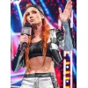 Becky Lynch WWE Raw White and Black Zipper Leather Jacket