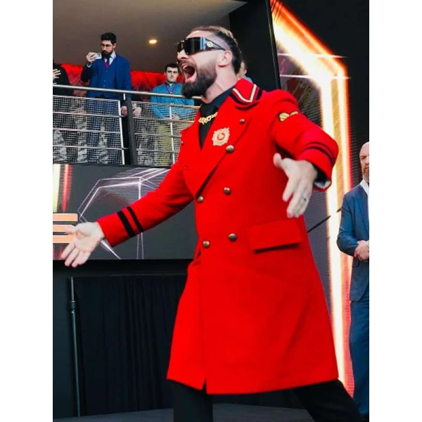 WWE Raw Seth Rollins Red Wool Coat