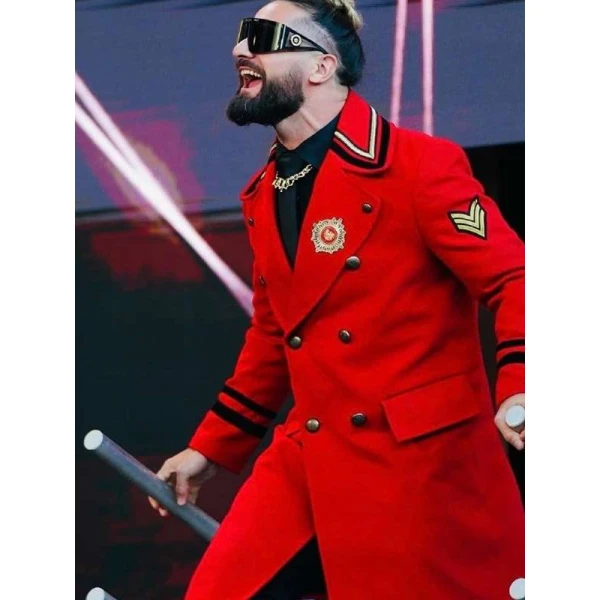 WWE Raw Seth Rollins Red Wool Coat