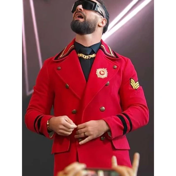 WWE Raw Seth Rollins Red Wool Coat