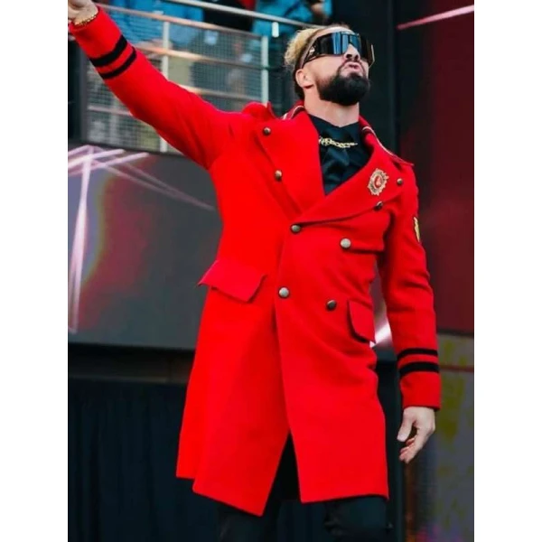 WWE Raw Seth Rollins Red Wool Coat