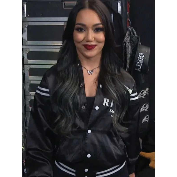 WWE Roxanne Perez Black Varsity Jacket
