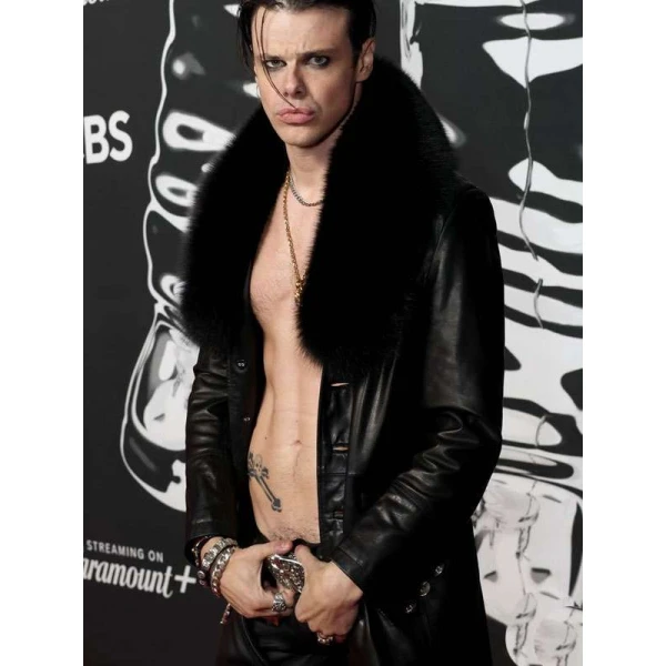 Yungblud MTV Awards 2025 Black Leather Coat Yungblud MTV Awards 2025 Black Leather Coat