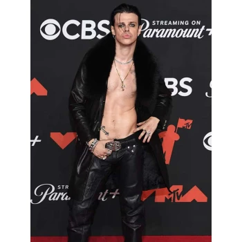 Yungblud MTV Awards 2025 Black Leather Coat Yungblud MTV Awards 2025 Black Leather Coat