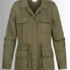 Women Green Military Field Jacket